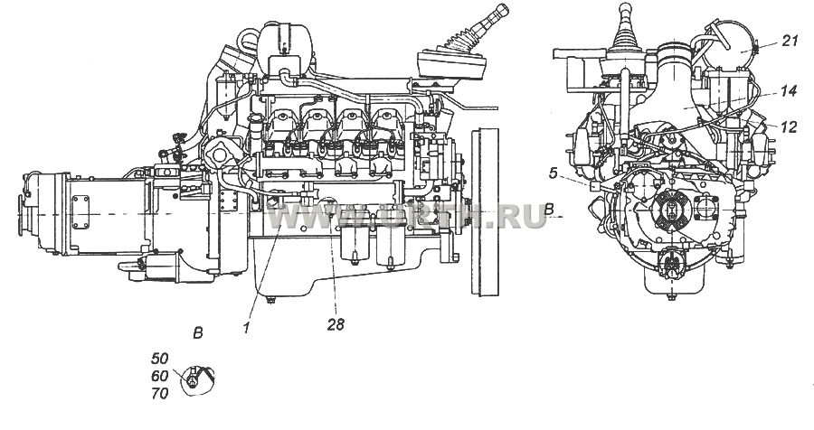 6522-1000263-10 Агрегат силовой 740.61-320, укомплектованный для установки на автомобиль